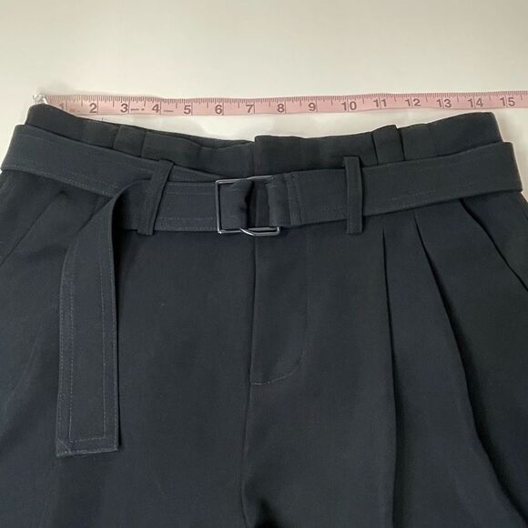 Vince Pleated Front Belted Shorts Black Size 4 - Picture 9 of 14
